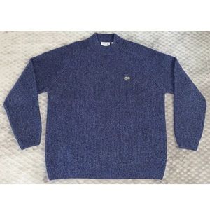 Lacoste Men's XXL 7 Navy Blue Crew Neck Cable Knit